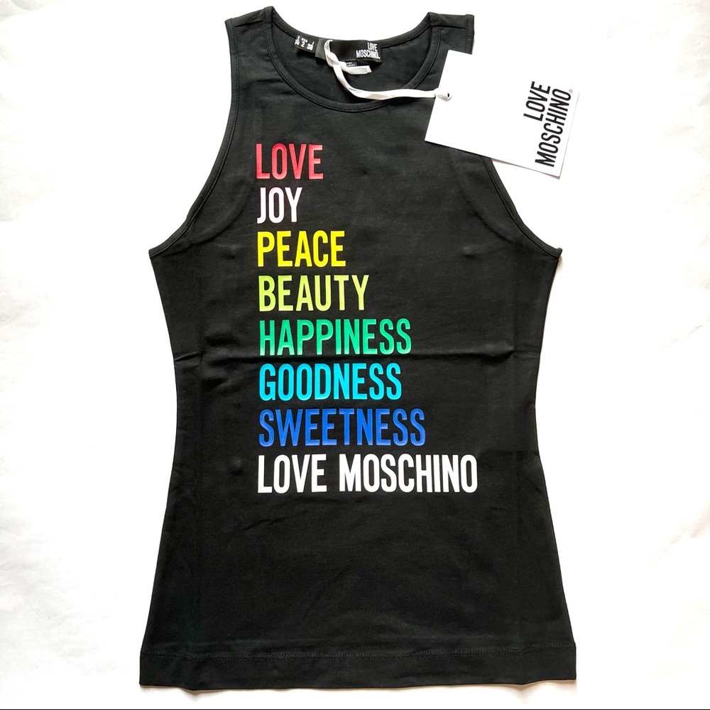 Love Moschino Logo Tank Top Black